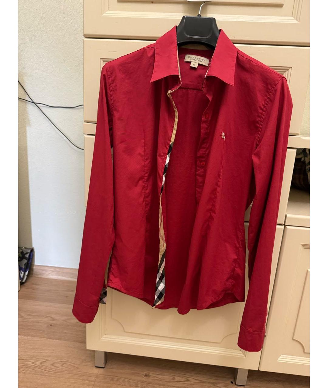 BURBERRY Бордовая хлопковая рубашка, фото 7