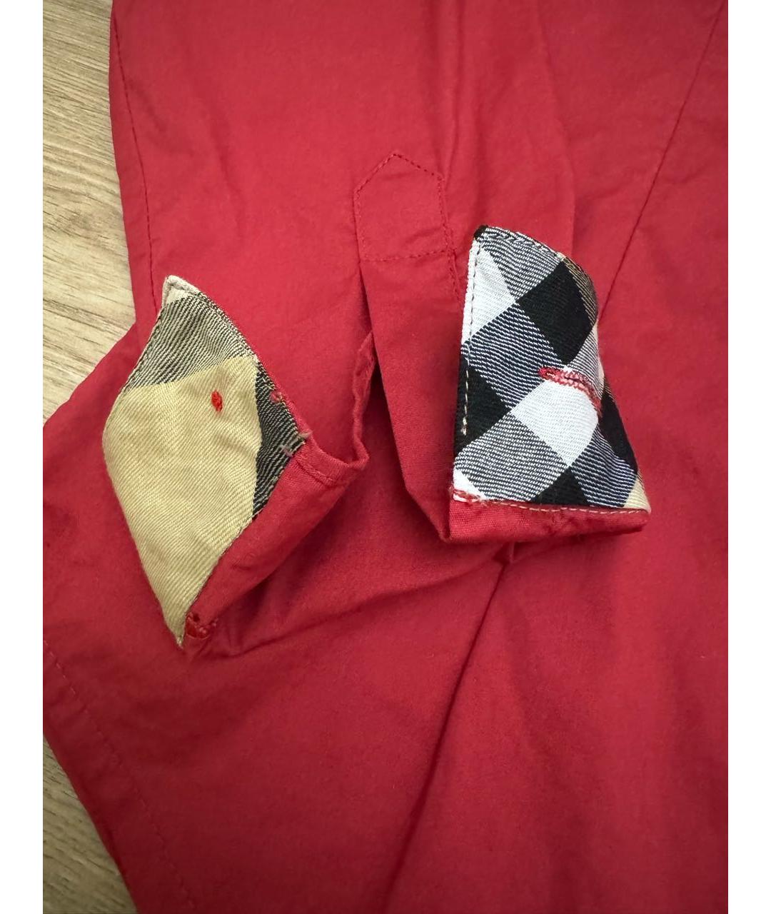 BURBERRY Бордовая хлопковая рубашка, фото 6