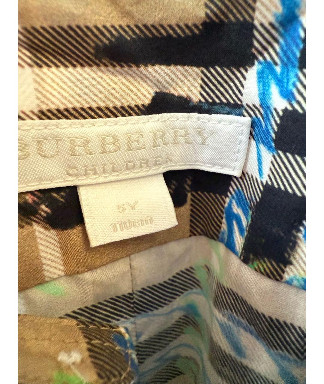 BURBERRY KIDS Мульти хлопковая детская рубашка, фото 5