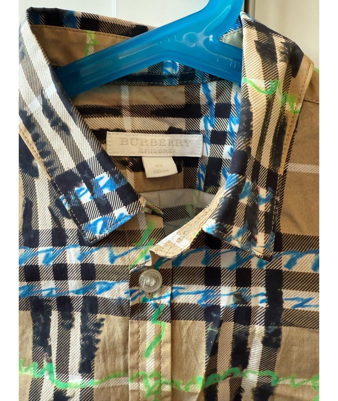 BURBERRY KIDS Мульти хлопковая детская рубашка, фото 3
