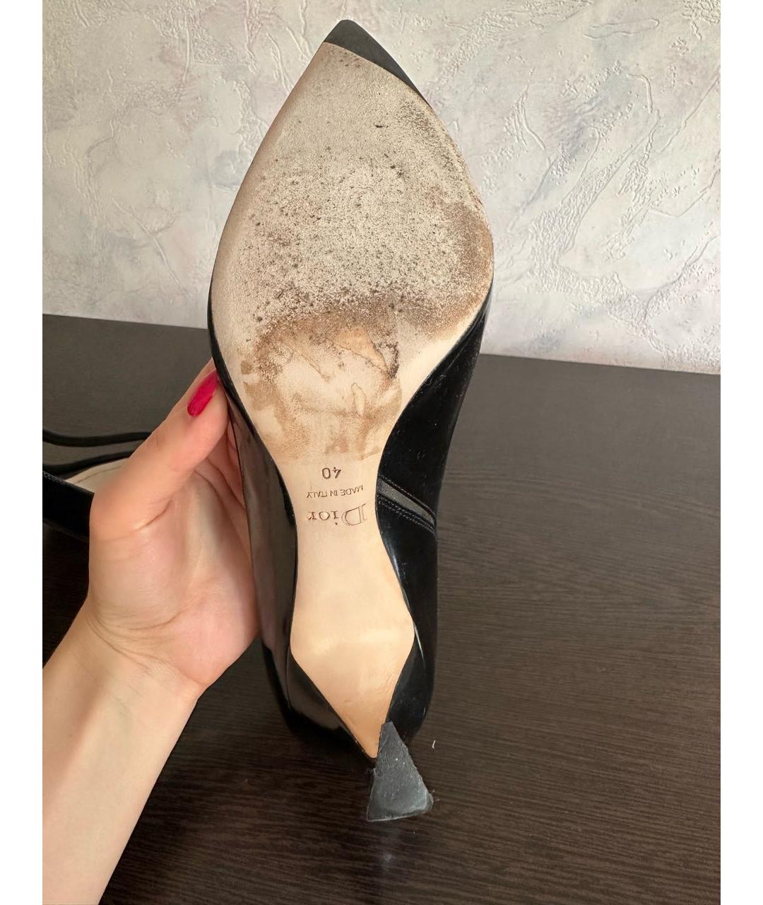 CHRISTIAN DIOR Черные кожаные туфли, фото 5
