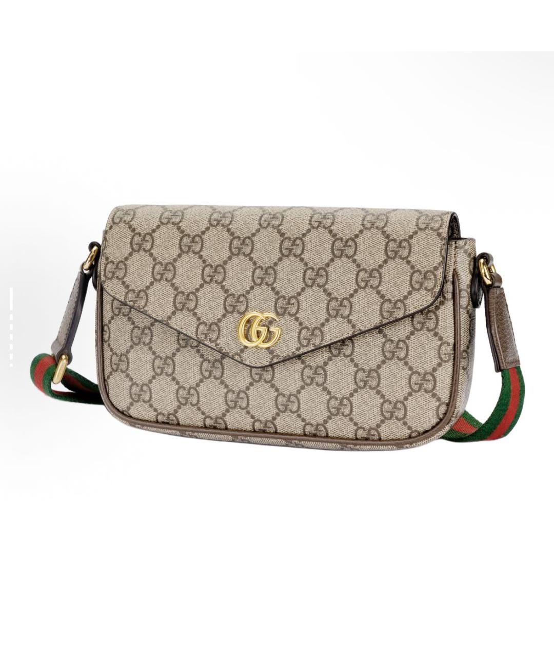 GUCCI Бежевая кожаная сумка через плечо, фото 2