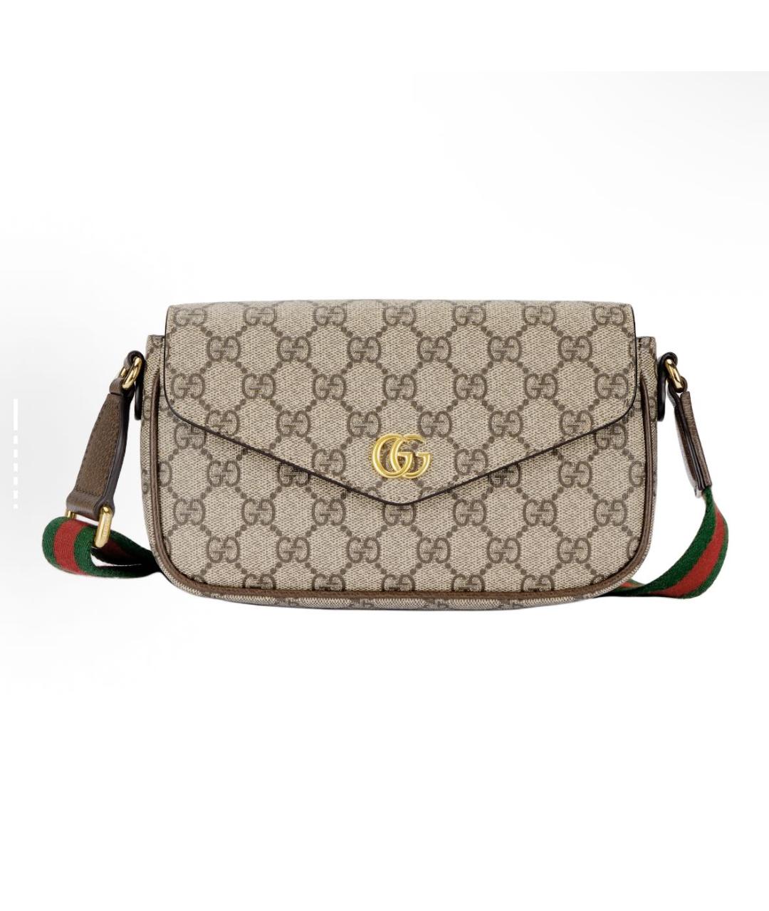 GUCCI Бежевая кожаная сумка через плечо, фото 5
