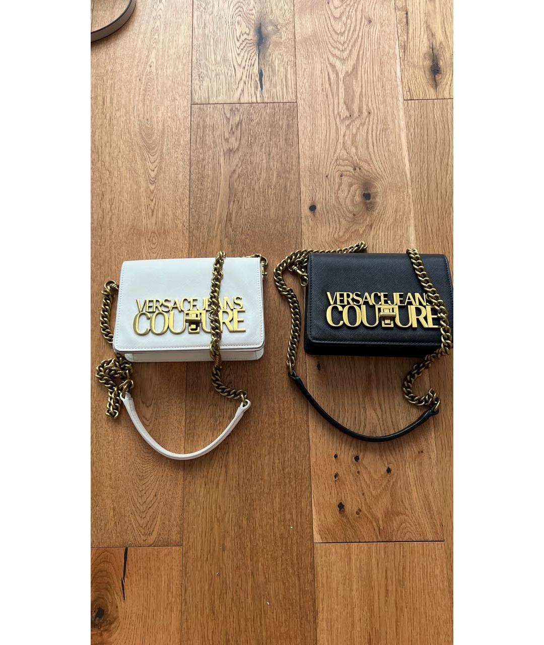 VERSACE JEANS COUTURE Черная кожаная сумка через плечо, фото 9