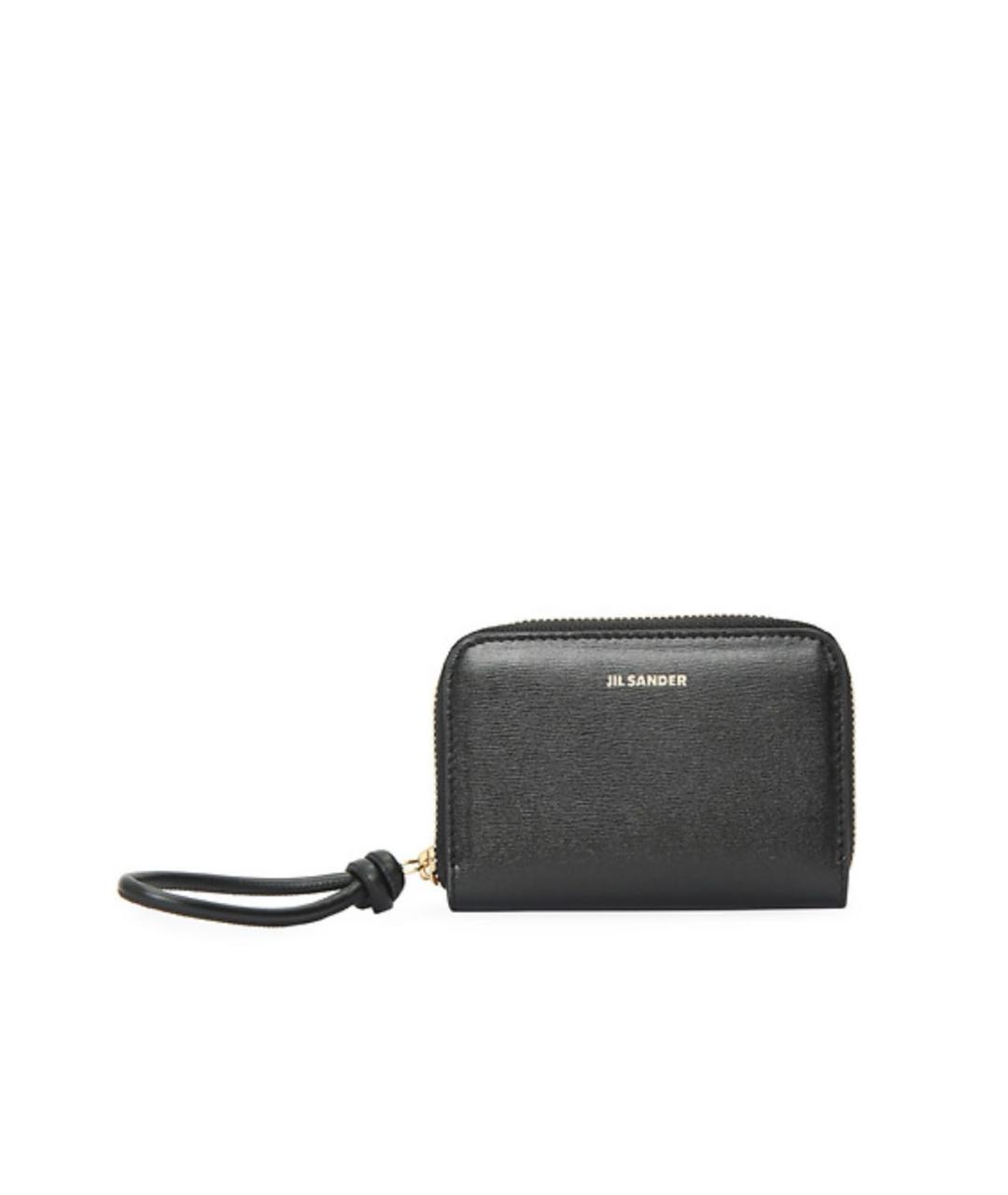JIL SANDER Черный кожаный кошелек, фото 1