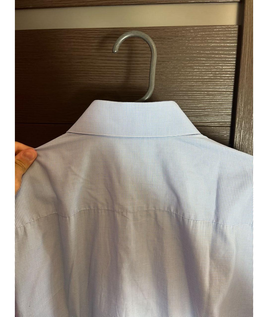 BRIONI Голубая хлопковая классическая рубашка, фото 3