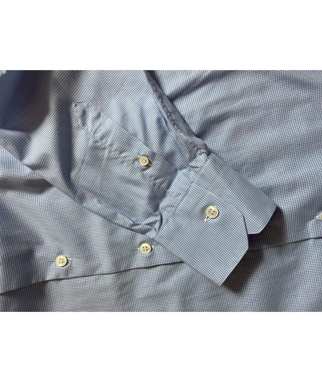 BRIONI Голубая хлопковая классическая рубашка, фото 4