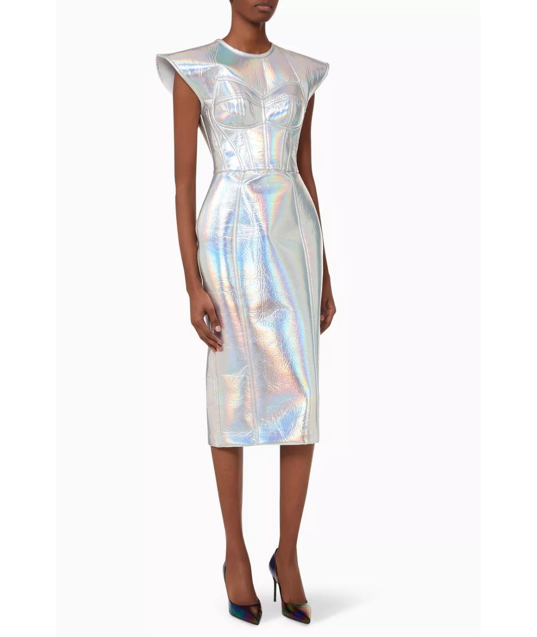 DOLCE&GABBANA Серебряное коктейльное платье, фото 7