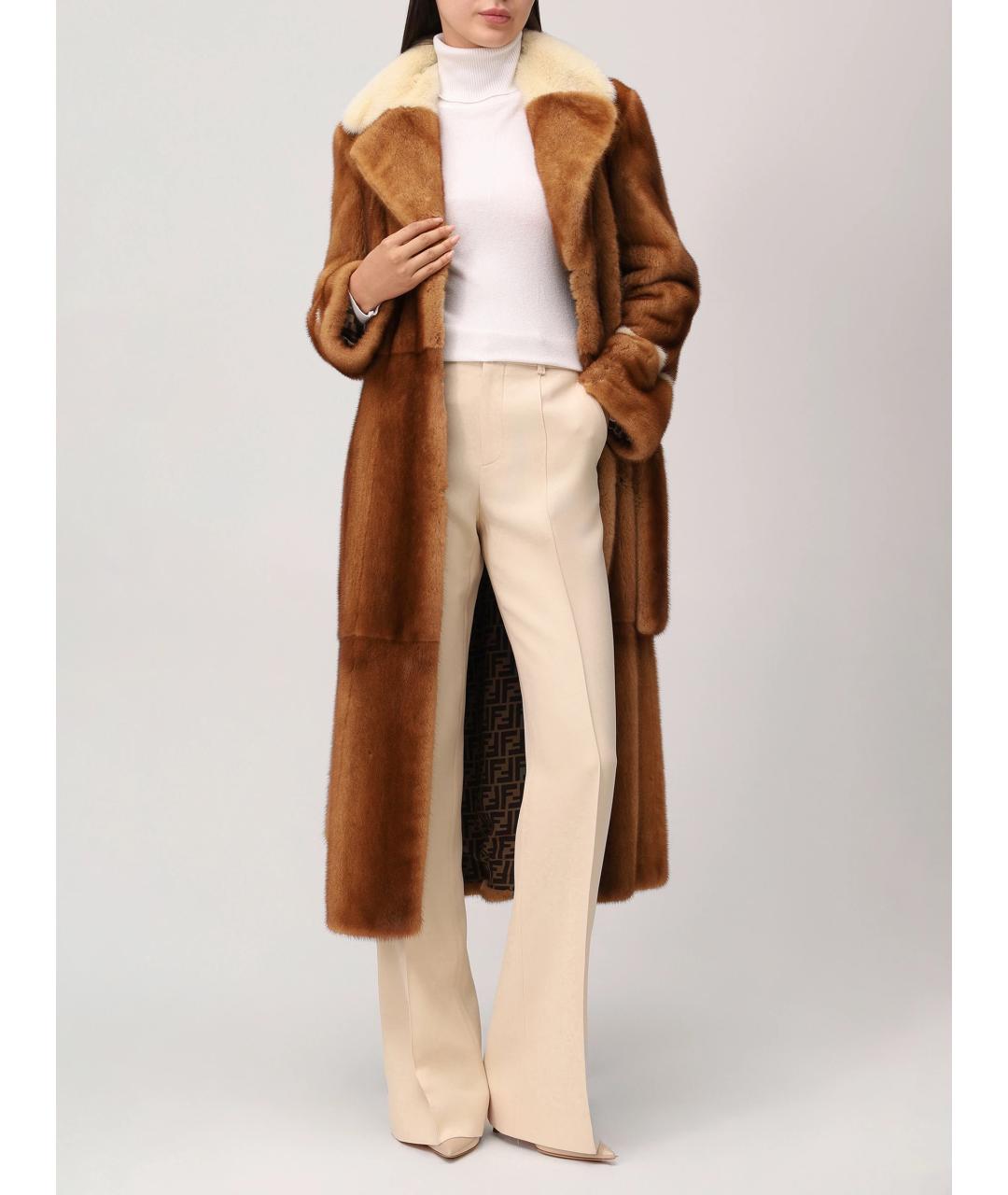 FENDI Коричневая меховая шуба, фото 2