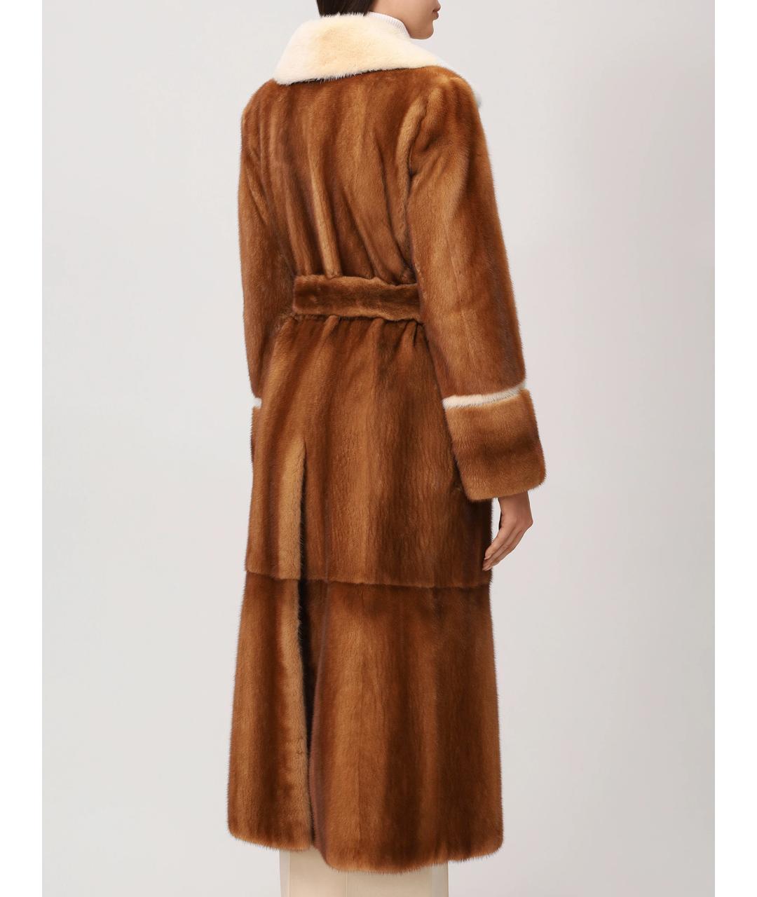 FENDI Коричневая меховая шуба, фото 3