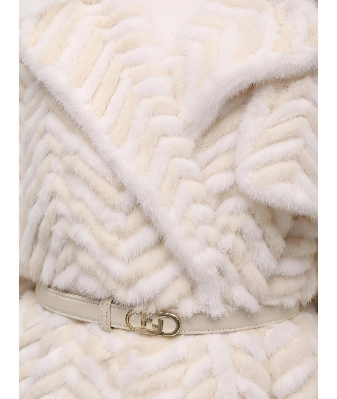 FENDI Бежевая меховая шуба, фото 5