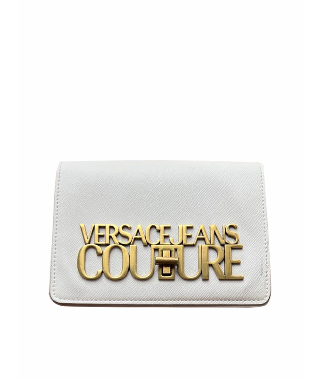 VERSACE JEANS COUTURE Белая кожаная сумка через плечо, фото 1