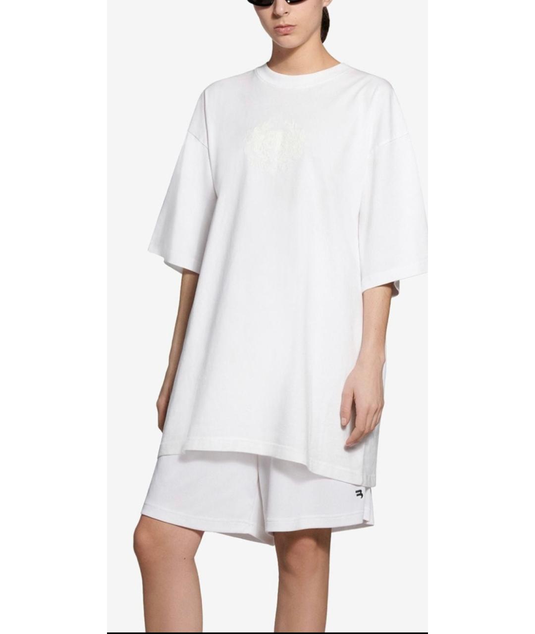 BALENCIAGA Белая хлопковая футболка, фото 3