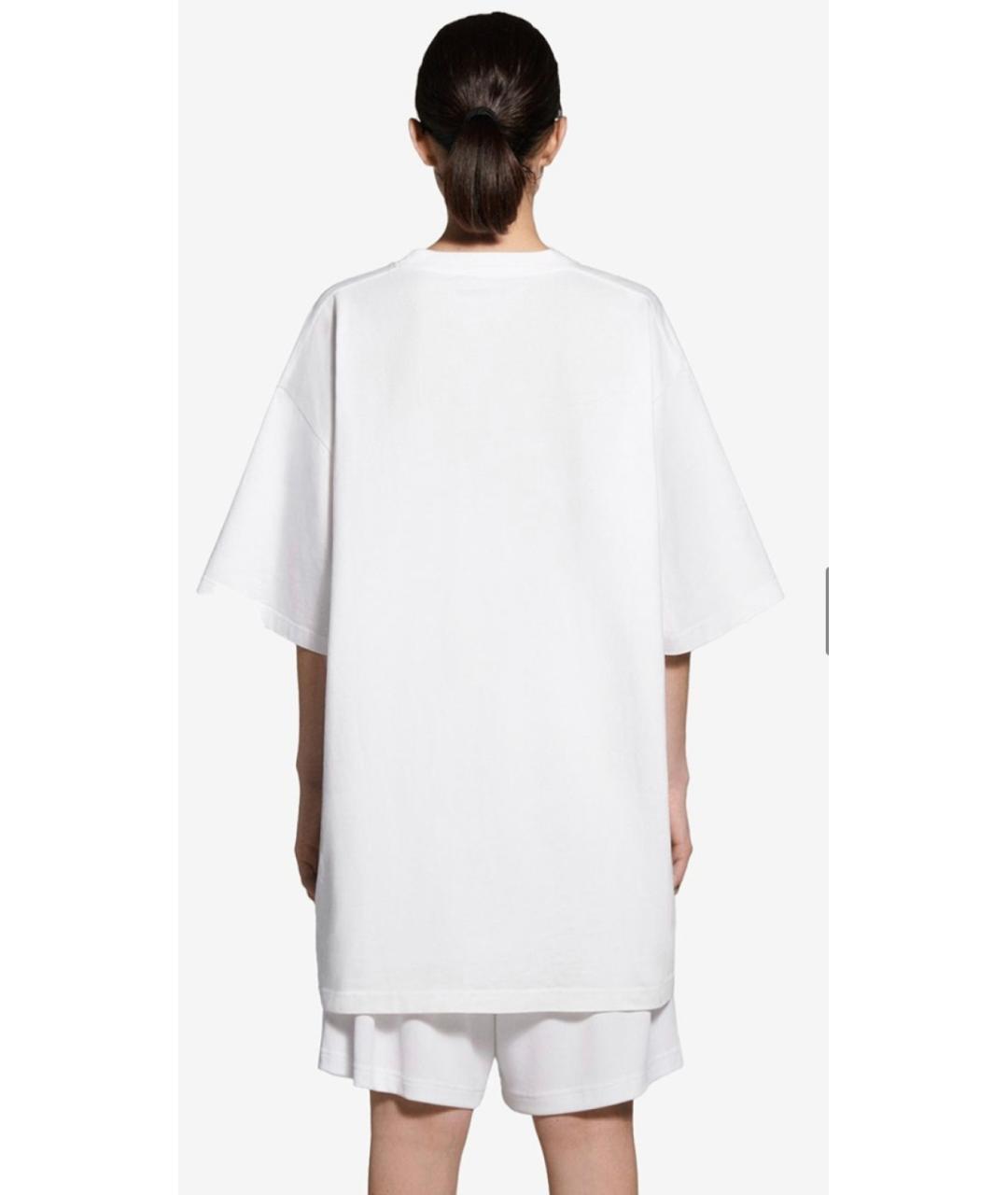 BALENCIAGA Белая хлопковая футболка, фото 2