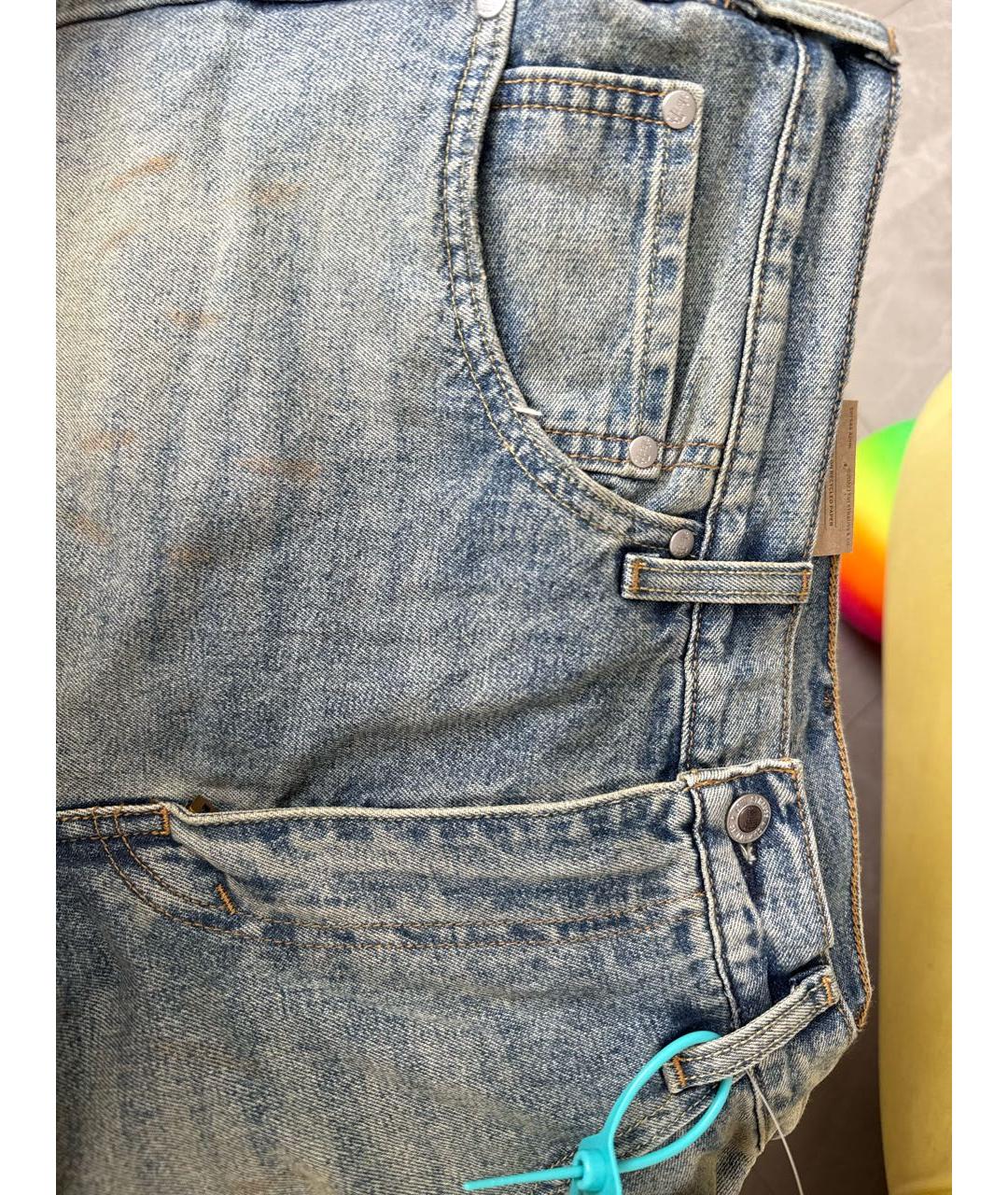 LEVI'S Синие хлопковые прямые джинсы, фото 4