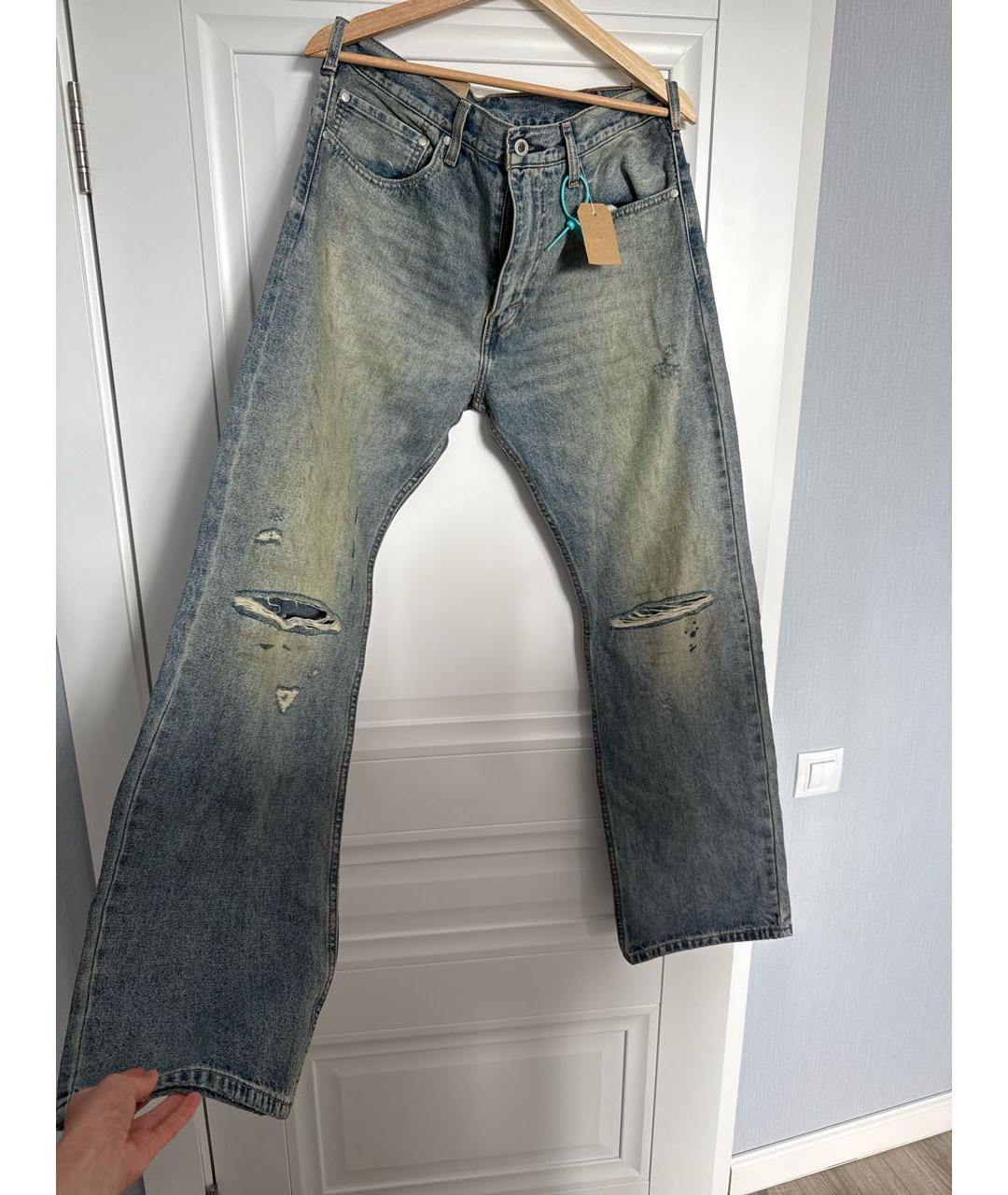 LEVI'S Синие хлопковые прямые джинсы, фото 5