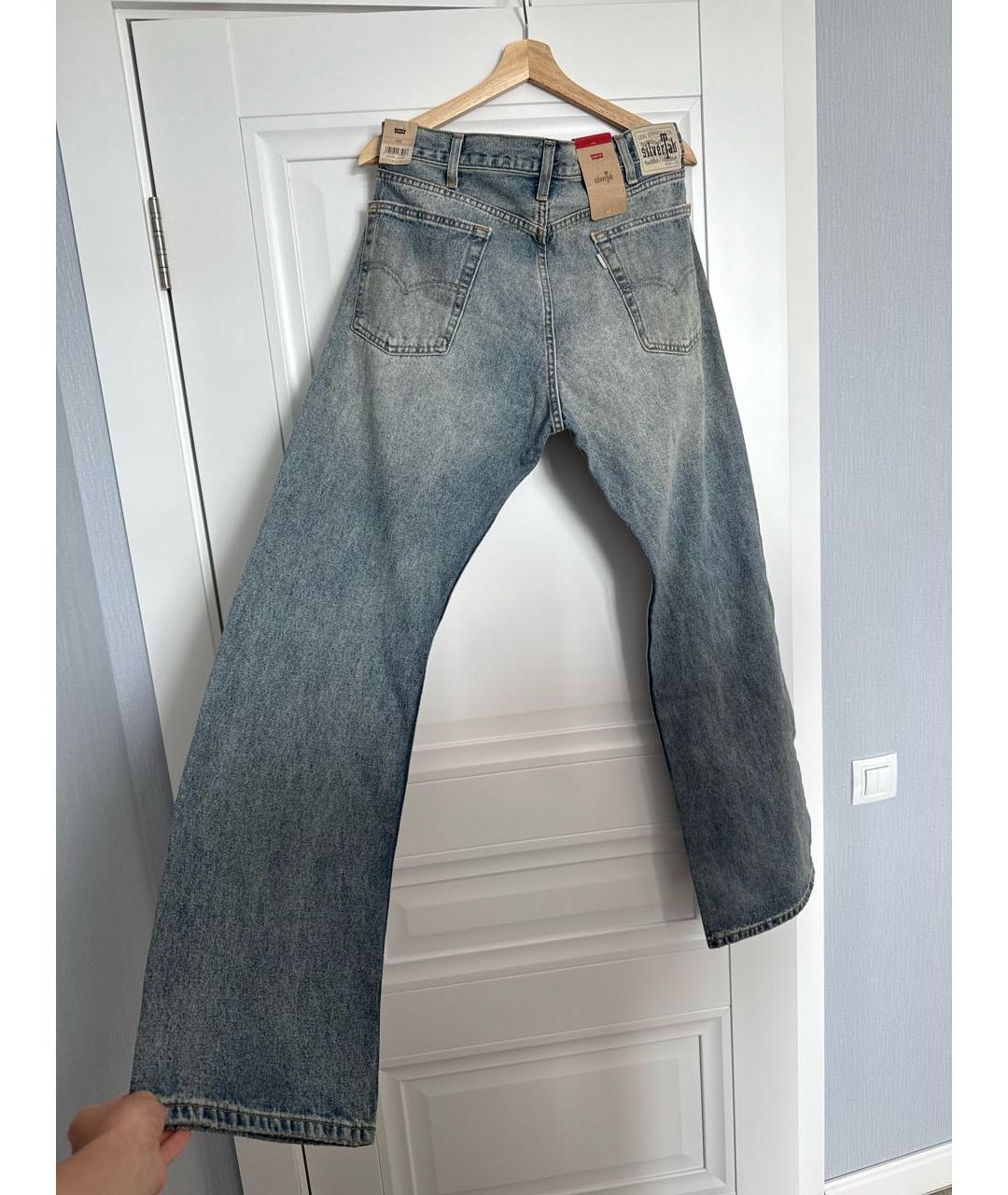 LEVI'S Синие хлопковые прямые джинсы, фото 2