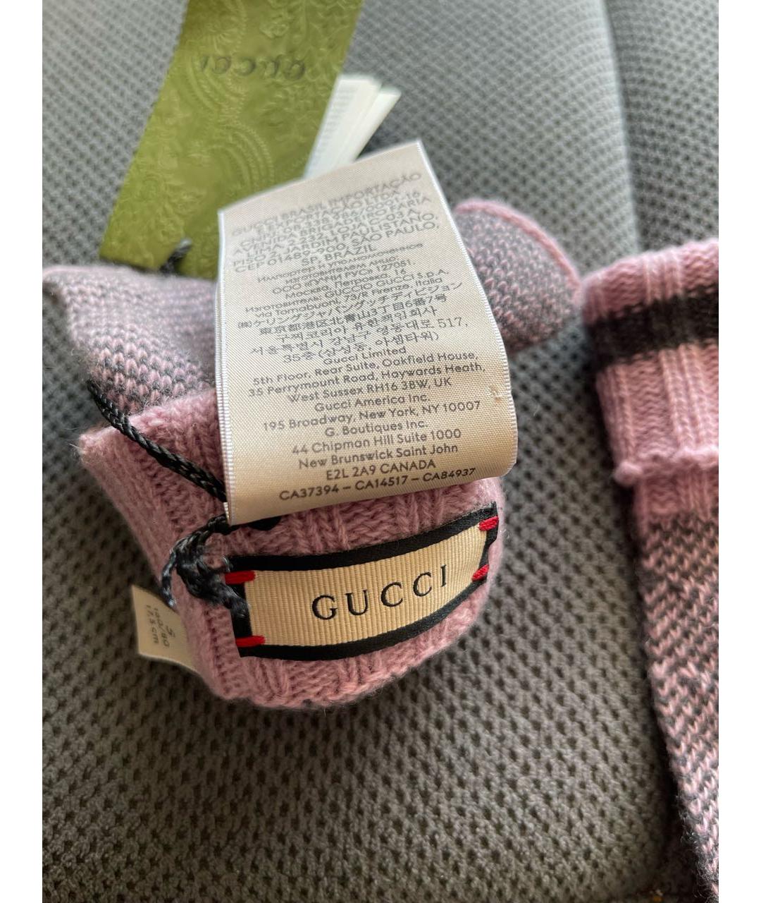 GUCCI Розовые кашемировые перчатки, фото 6
