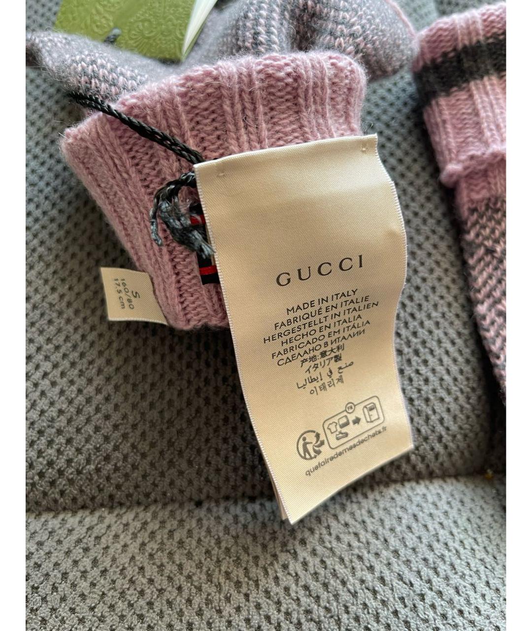 GUCCI Розовые кашемировые перчатки, фото 4