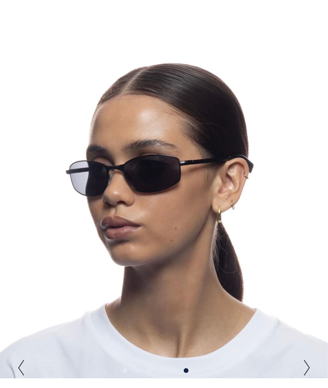 LE SPECS Черные металлические солнцезащитные очки, фото 4