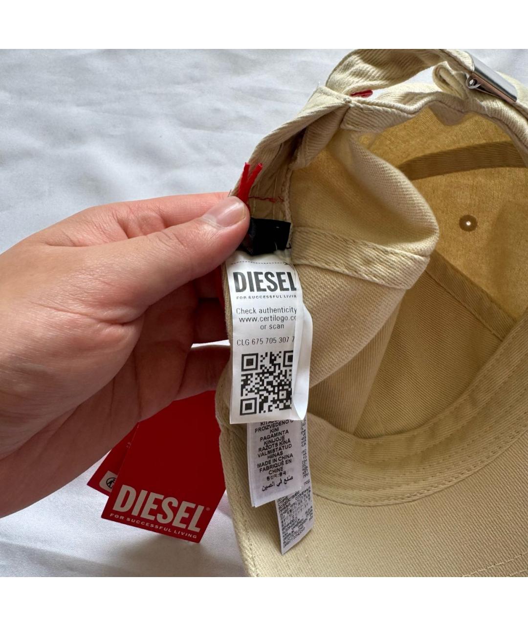 DIESEL Бежевая хлопковая кепка/бейсболка, фото 6