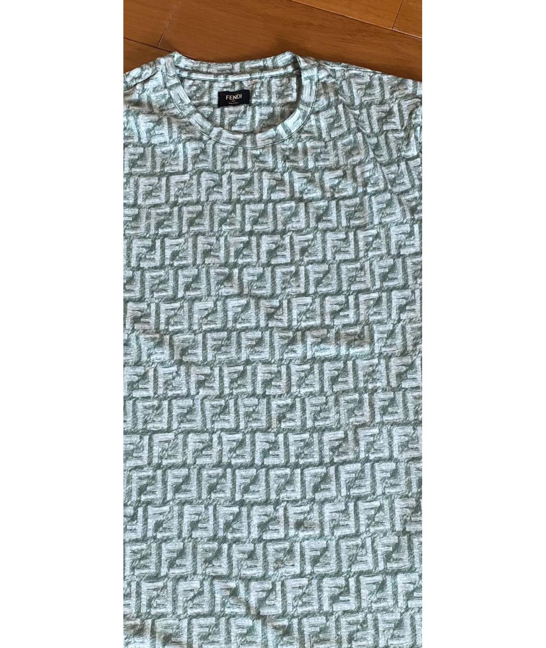 FENDI Зеленая хлопковая футболка, фото 4