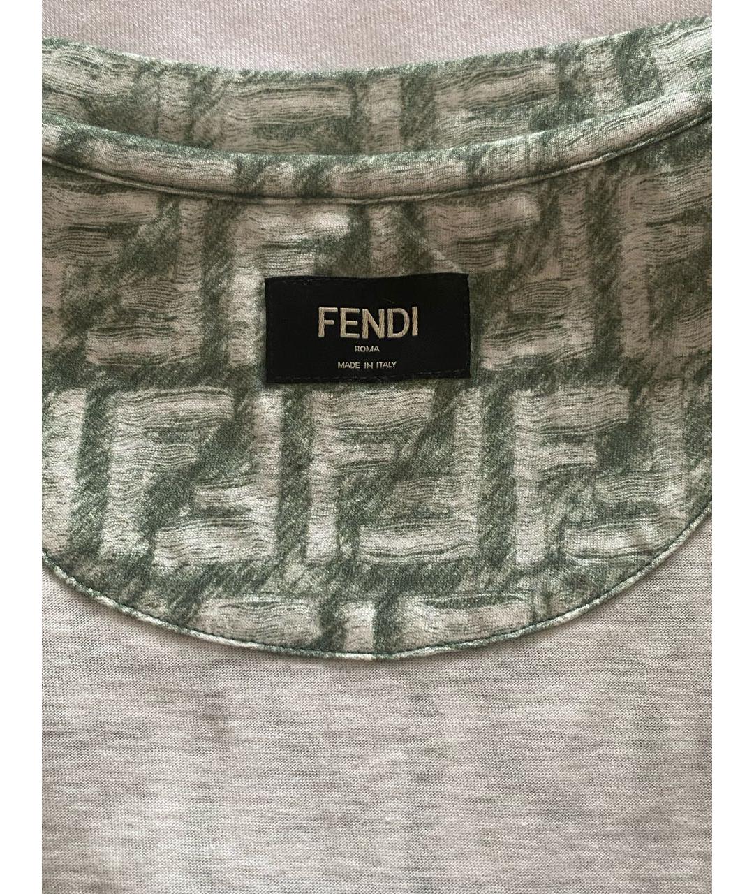 FENDI Зеленая хлопковая футболка, фото 3