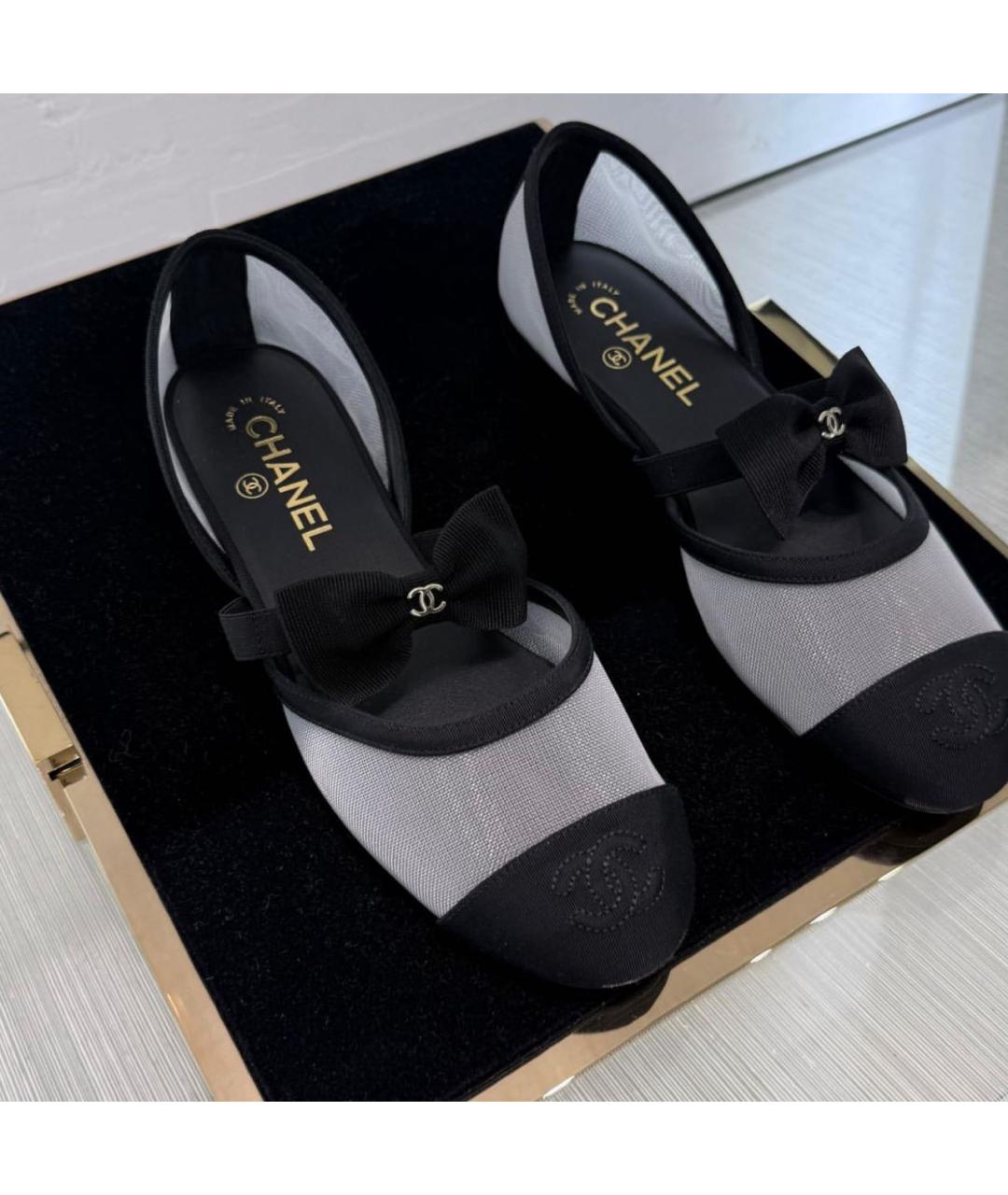 CHANEL Белые текстильные балетки, фото 4