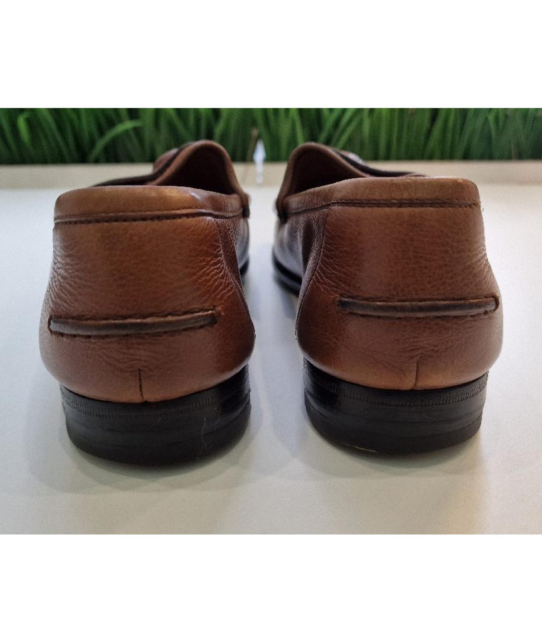 GUCCI Коричневые кожаные лоферы, фото 6