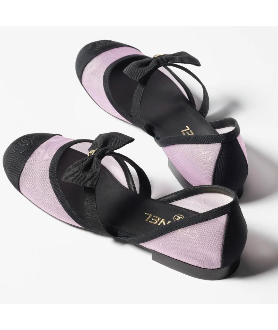 CHANEL Розовые текстильные балетки, фото 3