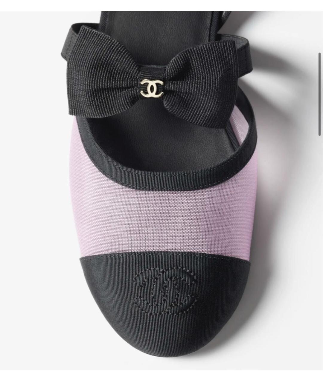 CHANEL Розовые текстильные балетки, фото 4