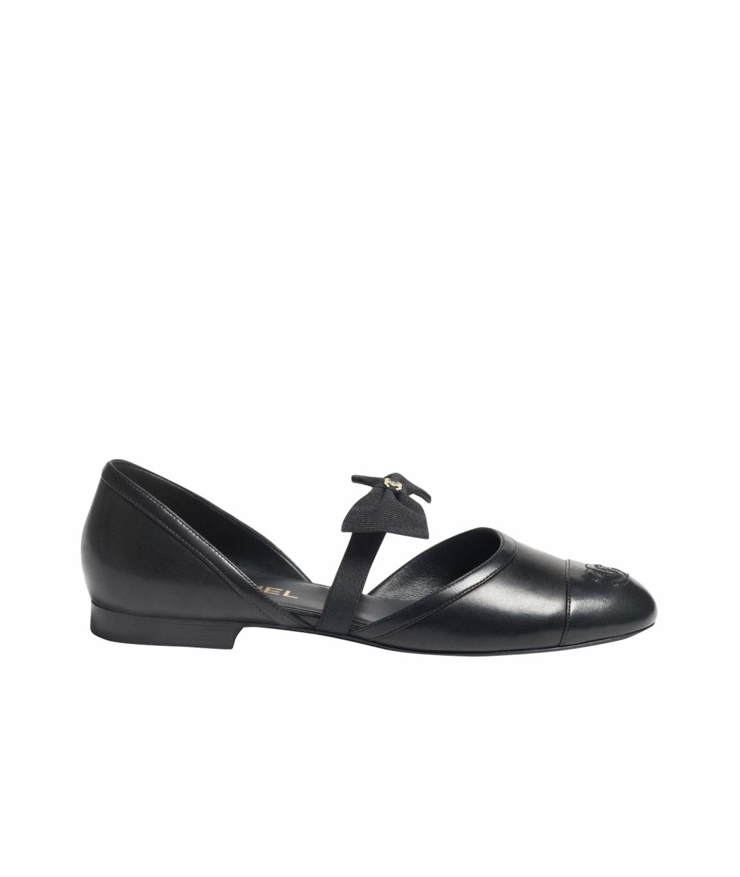 CHANEL Черные кожаные балетки, фото 1