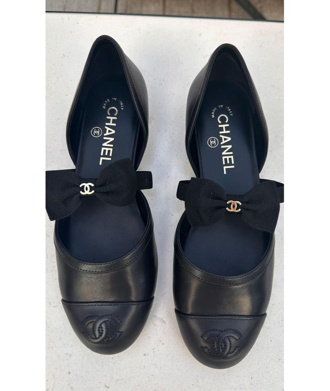 CHANEL Черные кожаные балетки, фото 7