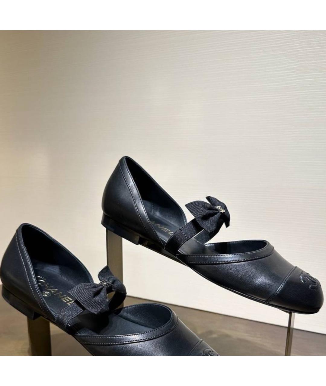 CHANEL Черные кожаные балетки, фото 8