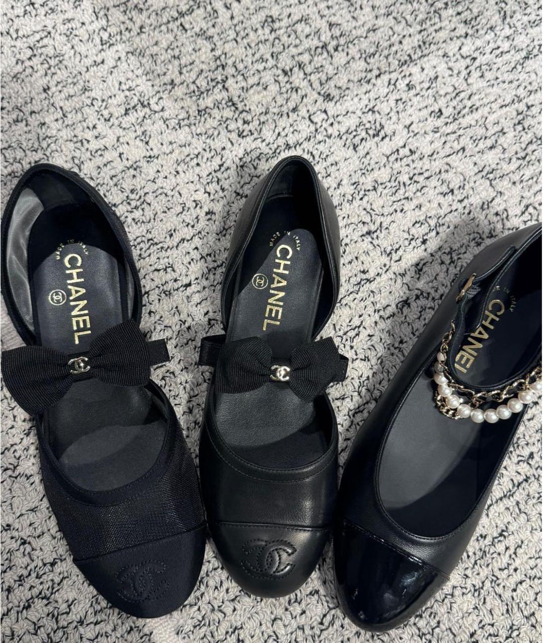 CHANEL Черные кожаные балетки, фото 5