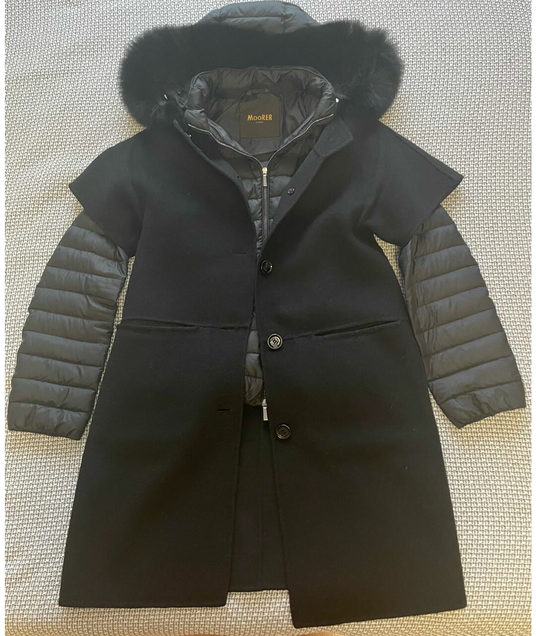 MOORER Черное кашемировое пальто, фото 7