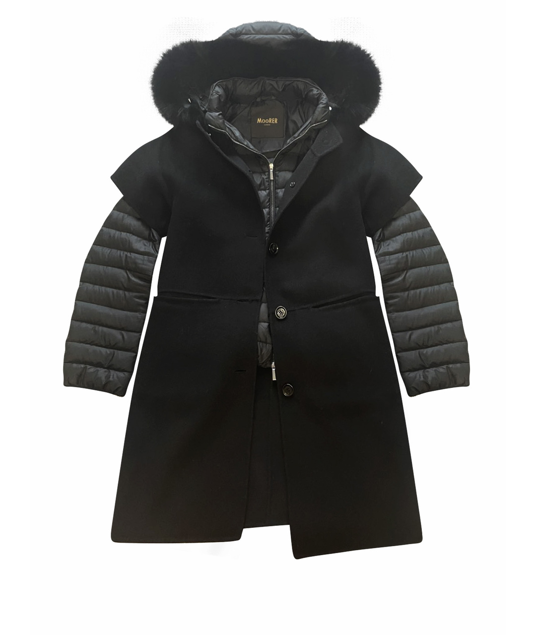MOORER Черное кашемировое пальто, фото 1