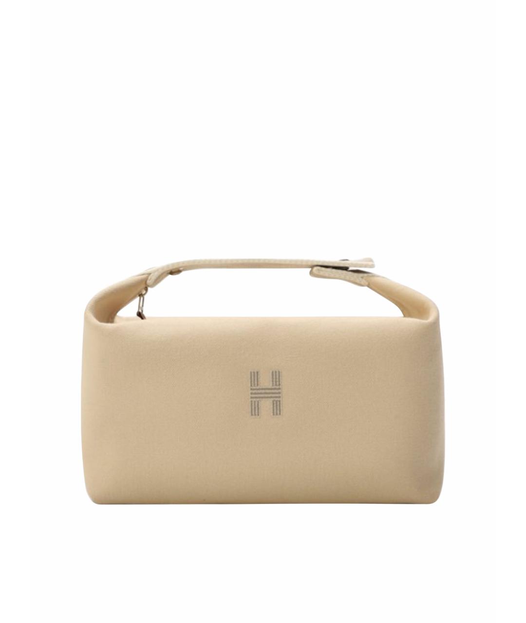 HERMES Бежевая хлопковая косметичка, фото 1