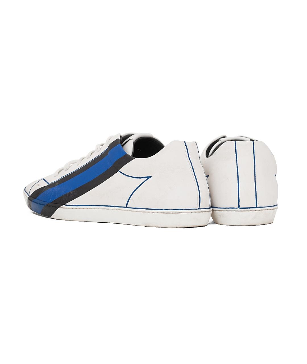 FENDI Белые кожаные низкие кроссовки / кеды, фото 2