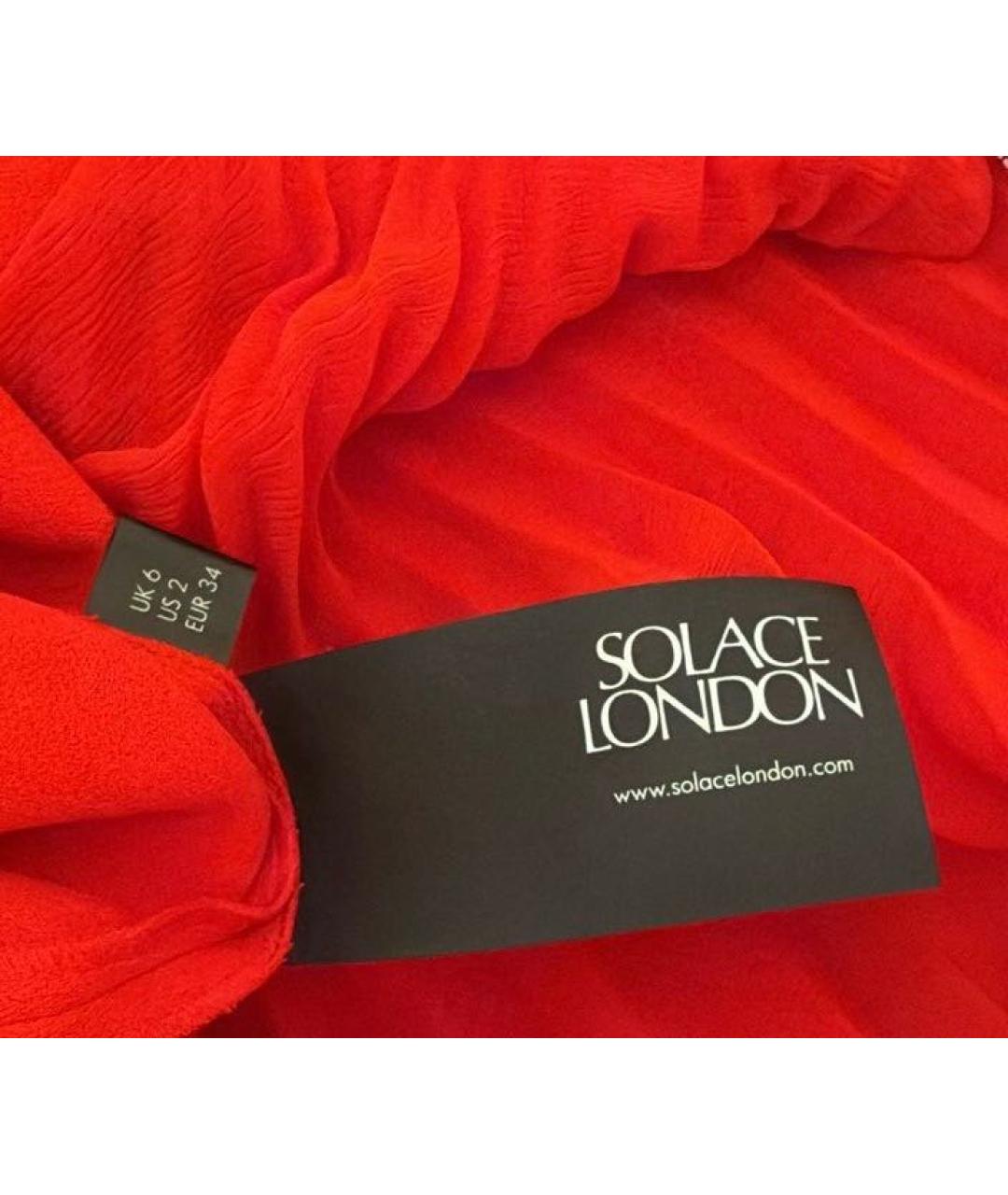 SOLACE LONDON Красное полиэстеровое вечернее платье, фото 6