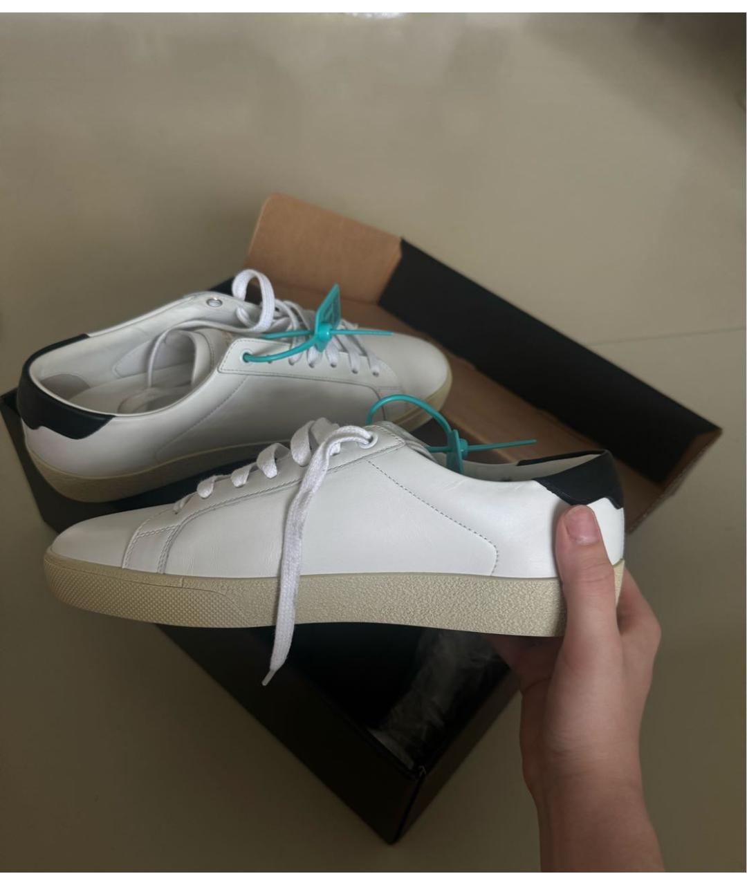 SAINT LAURENT Белые кожаные кеды, фото 6