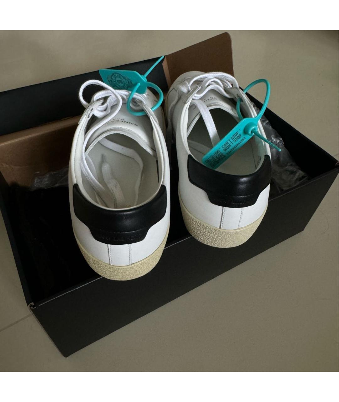 SAINT LAURENT Белые кожаные кеды, фото 4