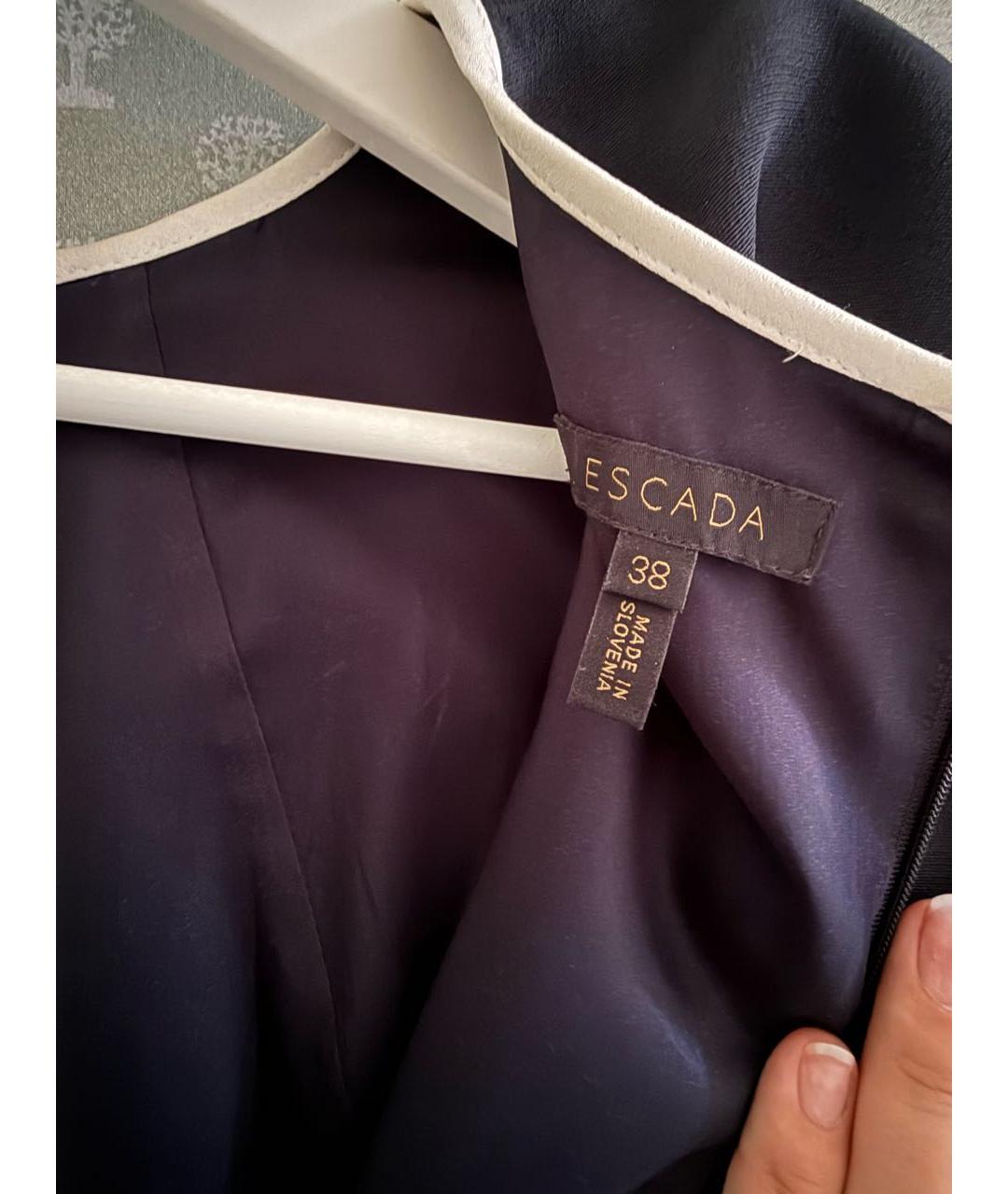 ESCADA Темно-синее вискозное коктейльное платье, фото 3