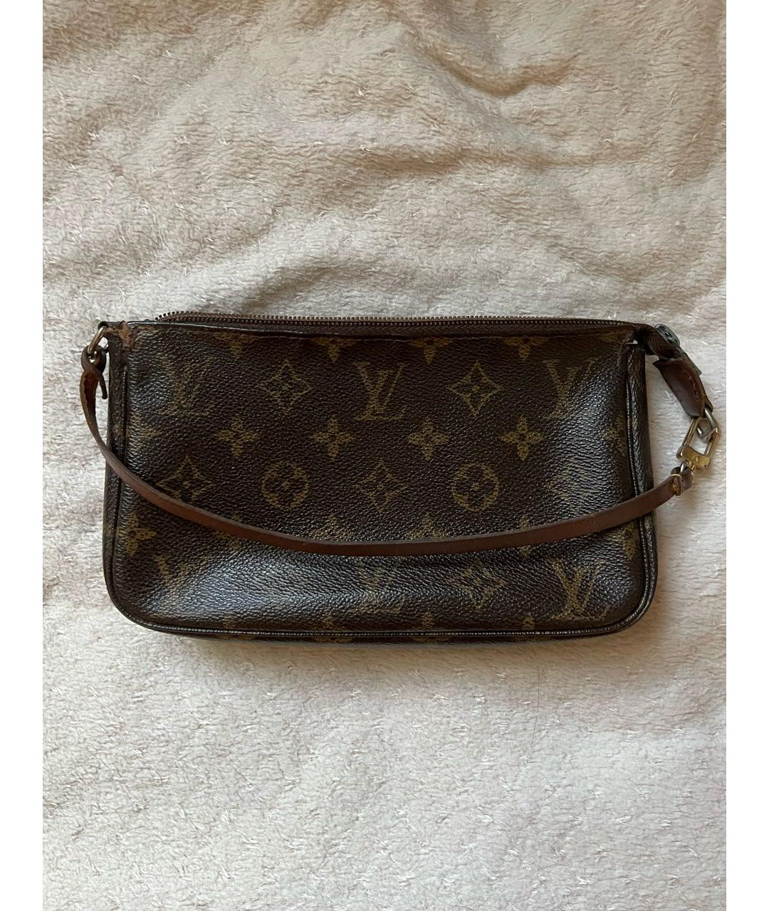 LOUIS VUITTON Коричневая кожаная сумка с короткими ручками, фото 9