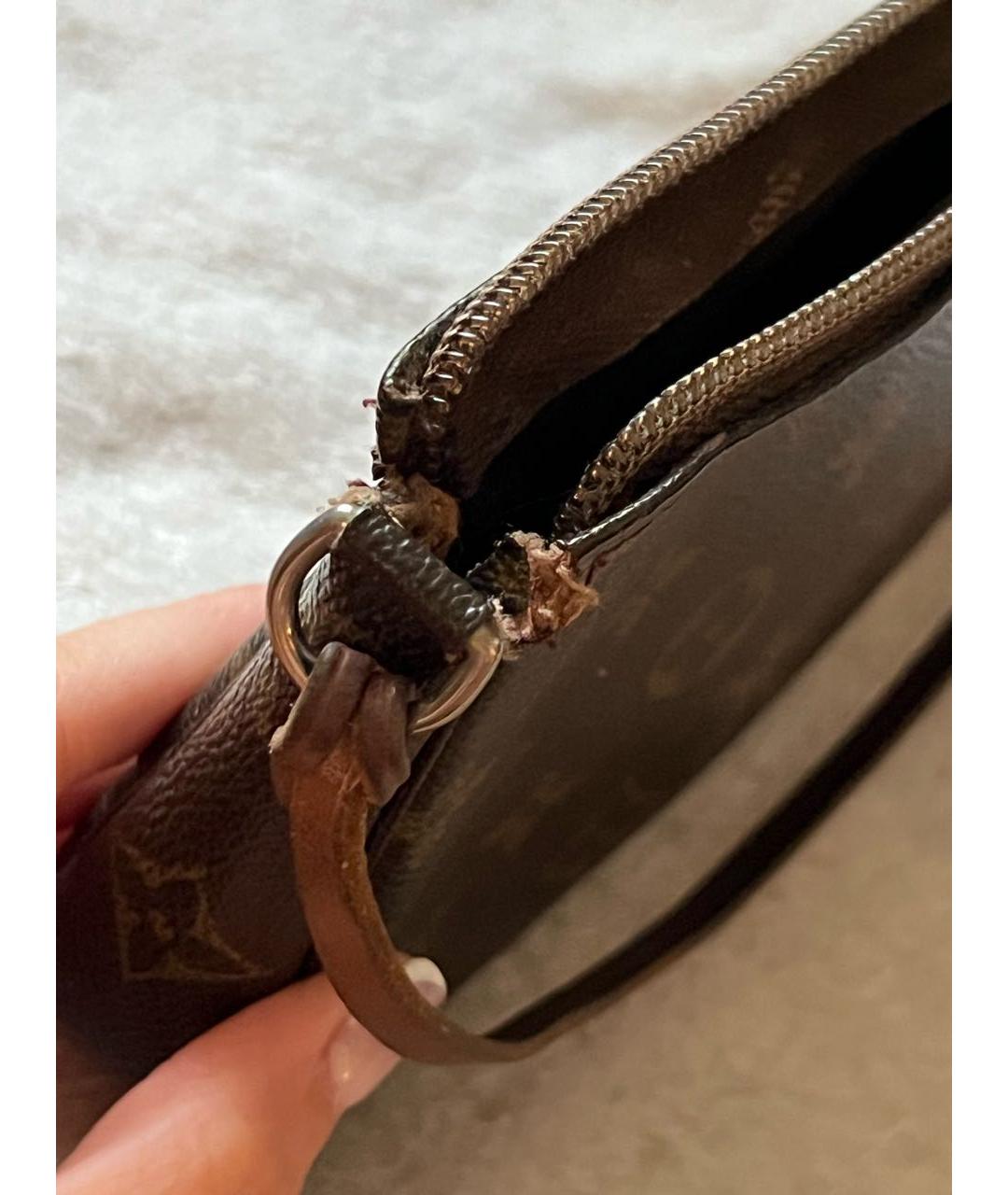 LOUIS VUITTON Коричневая кожаная сумка с короткими ручками, фото 6