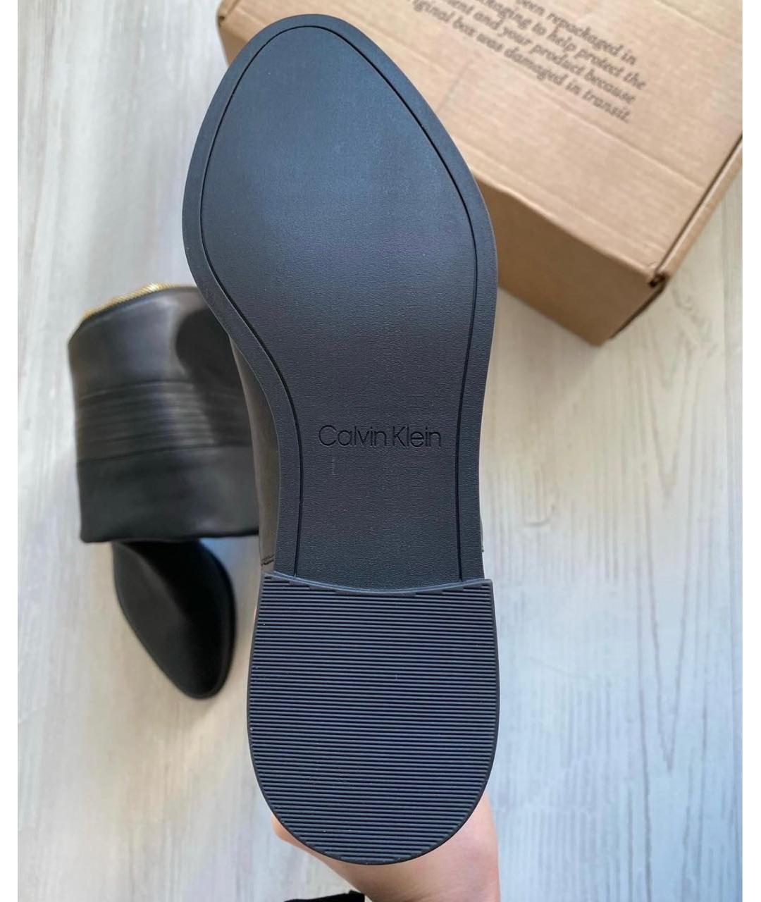 CALVIN KLEIN Черные кожаные сапоги, фото 5