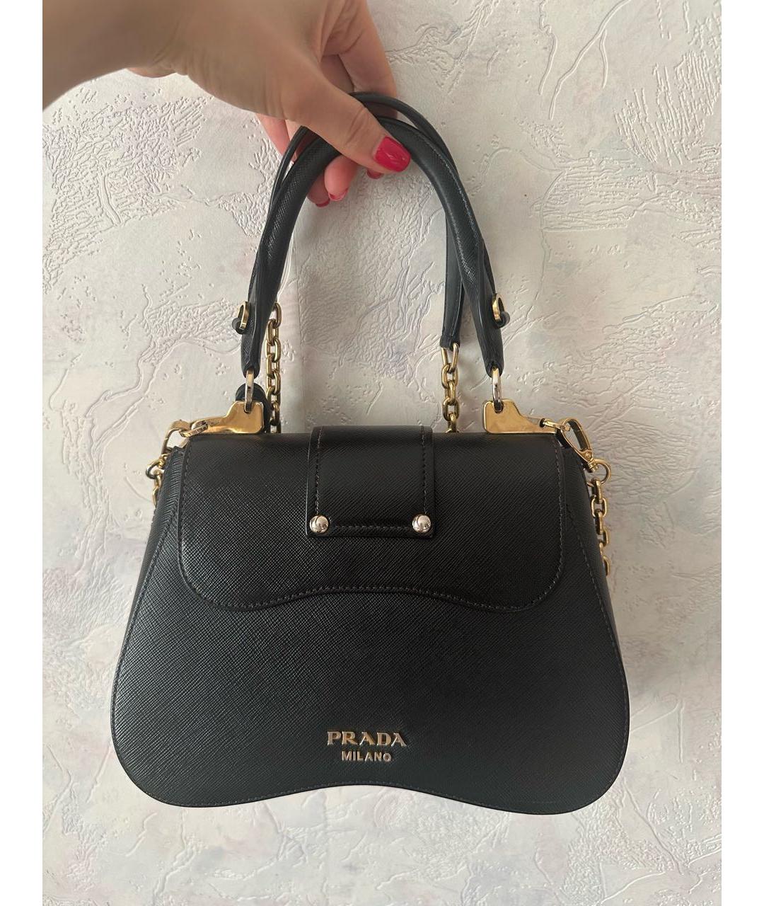 PRADA Черная кожаная сумка через плечо, фото 3