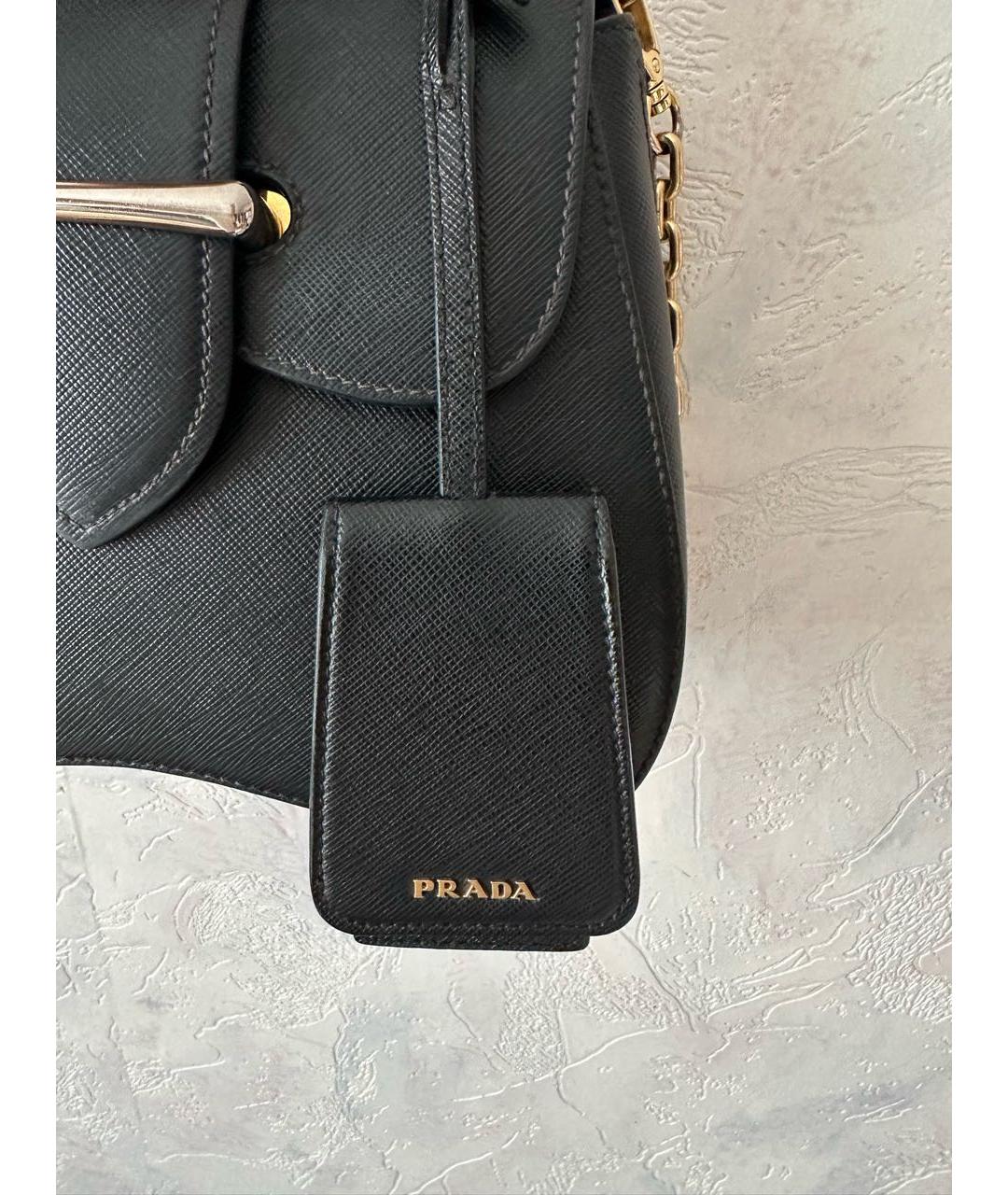 PRADA Черная кожаная сумка через плечо, фото 6