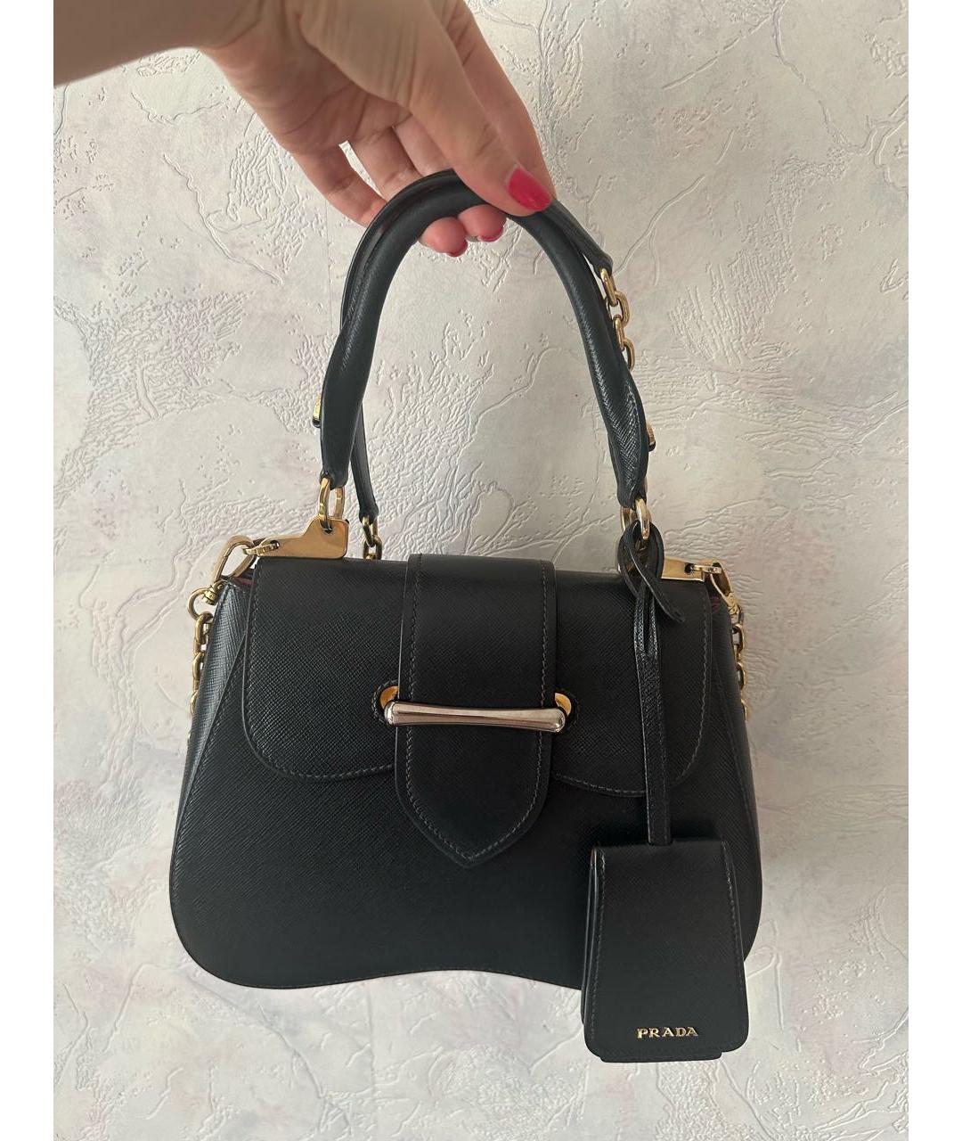 PRADA Черная кожаная сумка через плечо, фото 5