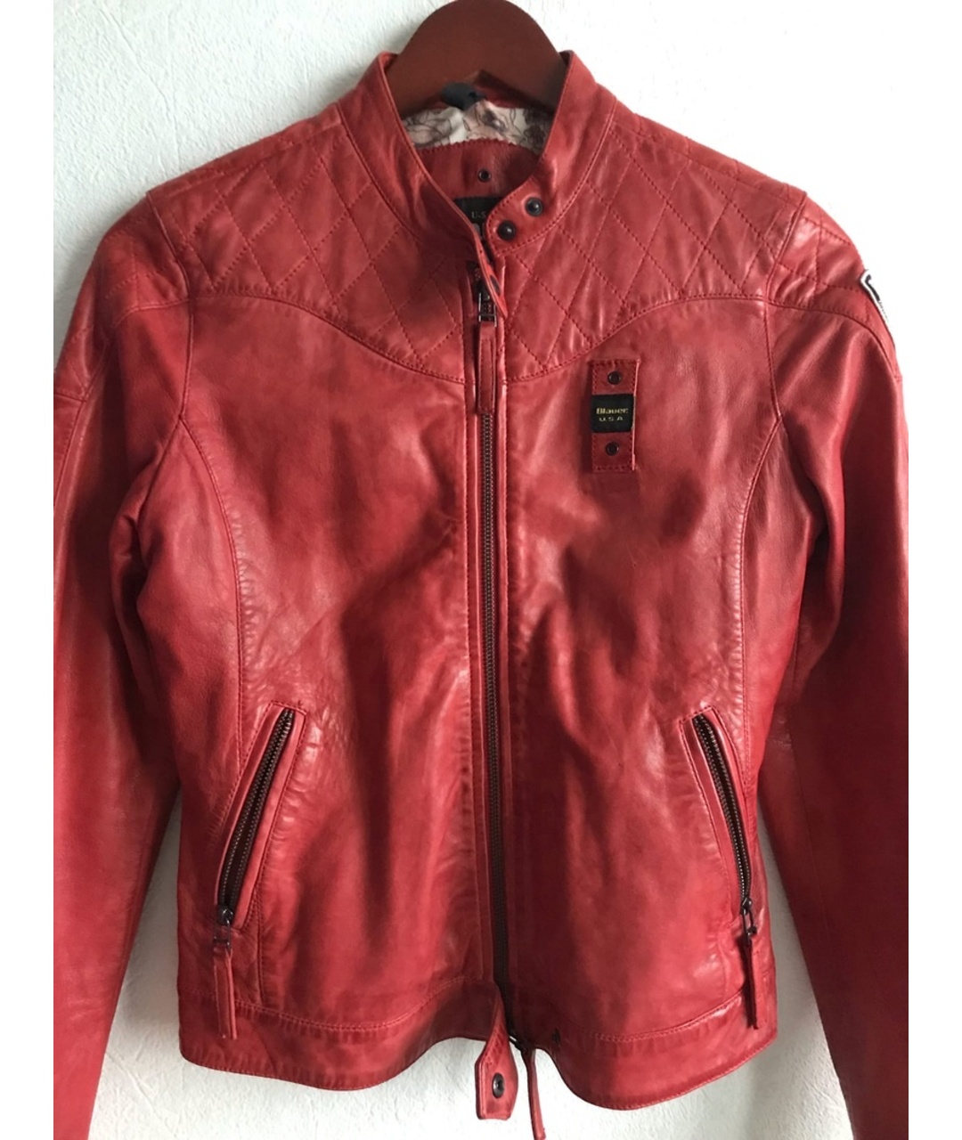BLAUER Красная кожаная куртка, фото 5